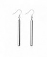 A&J.Stylish Silver Plated Long Rectangle Bar Hooked Earrings Elegant Drop Earrings - C4185EE5C97