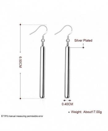 J Stylish Silver Rectangle Earrings Elegant