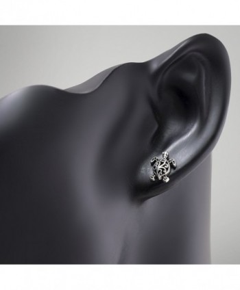 Oxidized Sterling Silver Filigree Earrings in Women's Stud Earrings