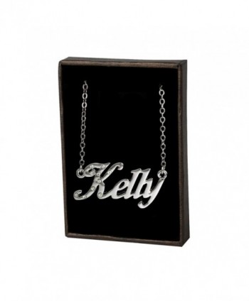 Name Necklace Kelly - 18K White Gold Plated - CN11LEFW35R