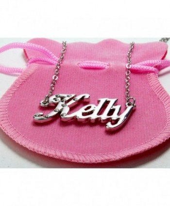 Name Necklace Kelly White Plated