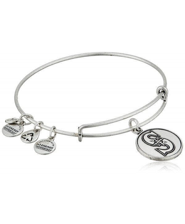 Alex and Ani Seattle Mariners Cap Logo Expandable Bangle Bracelet - Rafaelian Silver - C611JY3RMHP