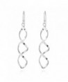 Lucky Infinity Twist Spiral Stick .925 Sterling Silver Dangle Earrings - CJ11KGGA469