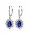 YAXING 925 Sterling Silver Snowflake Flower Blue Sapphire &White Cz Leverback Dangle Earring - CY12N0B9C37
