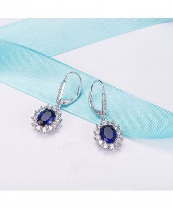 YAXING Sterling Snowflake Sapphire Leverback in Women's Drop & Dangle Earrings