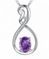 Amethyst Gemstone Birthstone Anniversary Girlfriend - Natural Amethyst Gemstone Infinity Necklace - C9189T3ENMC