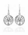 925 Sterling Silver Celtic Tree Of Life Trinity Knot Dangle Earrings - Nickel Free - C011I69DYCP