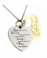 Filigree Serenity Prayer Heart Shaped Two Tone Two Piece Pendant 12 Step Serenity Prayer Necklace - CA12JEX1CY3