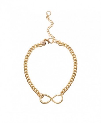 Jane Stone Fashion Infinity Symbol Bracelet Statement Jewelry for Women Girls - Gold Tone - CA183KX9NKI