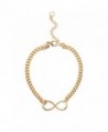 Jane Stone Fashion Infinity Symbol Bracelet Statement Jewelry for Women Girls - Gold Tone - CA183KX9NKI