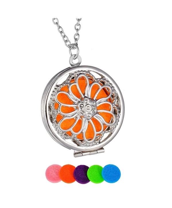 HooAMI Flower Aromatherapy Essential Oil Diffuser Necklace Pendant Magical Box Locket Jewelry - CE12MQY7R19