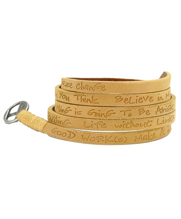 Good Works Believe You Can Series Leather Wrap Bracelet With Buckle Eco-Harvest RW205BYC - CW12MRZX76B