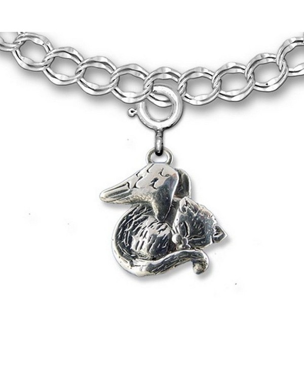 Sterling Silver Sleeping Cat Angel Charm for Charm Bracelet by The Magic Zoo - CW1196MV4RD