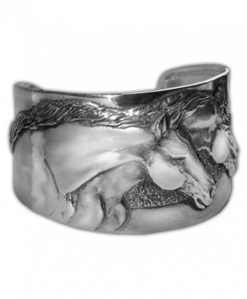 Horse Lady Gifts Two Horse Cuff Bracelet - CD1822N50SS
