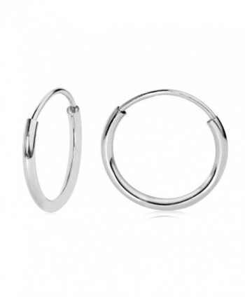 14k White Gold Endless Hoop Earrings 10-20mm - C612NZU0EJ4