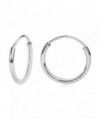 14k White Gold Endless Hoop Earrings 10-20mm - C612NZU0EJ4