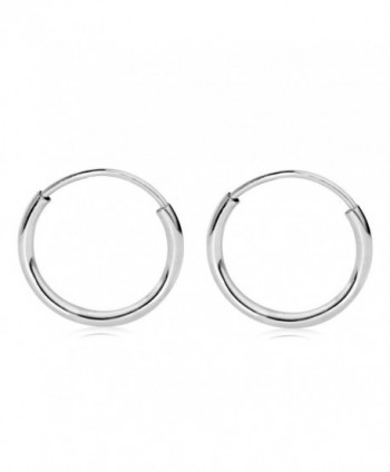 White Gold Endless Hoop Earrings