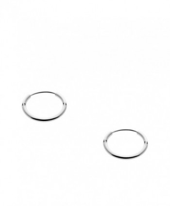 White Gold Endless Hoop Earrings in Women's Hoop Earrings