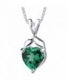 Simulated Emerald Heart Shape Pendant Sterling Silver 3.00 Carats - CI11LTGQ6V3