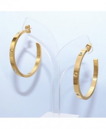 Baoli Titanium Diamond Earring yellow in Women's Hoop Earrings