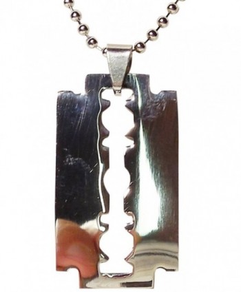 Necklace - Razor Blade Stainless Steel - Kiki's Blade of Steel - CX11BY0HYN3