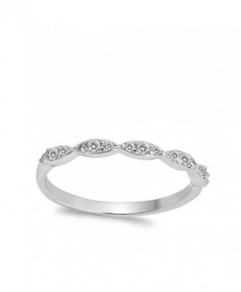 Clear Marquise Stackable Sterling Silver