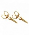 SENFAI Scissor Stud Earrings Women Small Simple Fashion Jewelry Hairdresser Gift 3 Tone - CX120P34UG3