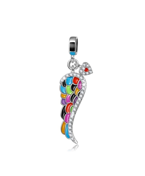 NinaQueen "Colorful Angel Wing" 925 Sterling Silver Bead Charms - CE12GE0QE6Z