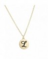 Lux Accessories Script Initial Personalized Disc Pendant Necklace - L Gold - CA12N9RLSHF