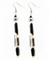 Maisha Beautiful African Fair Trade Black & Off White Giraffe 3.5" Long up Cycled Batiked Bone Earrings - CI11DGW15PP