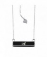 Stainless Steel Laser Engraved 2nd Gen Lugia Pokémon Horizontal Bar Charm Necklace Pendant - Black - CC12O80OYTF