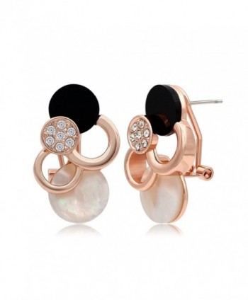 Kemstone Rose Gold Crystal Accented Sea Shell Stud Earrings Women Birthday Gift Jewelry - CD12HLRIA8T