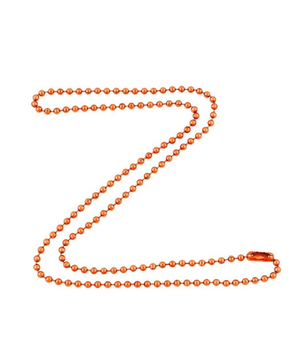 2.4mm Bright Copper Ball Chain Necklace with Extra Durable Color Protect Finish - CR12IERSG1R