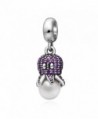 Octopus Pendant Charm 925 Sterling Silver for Charms Bracelet- Valentine's Day Gifts - purple - CF183RS3XR4