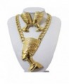 GALHAM - Egyptian Queen Nefertiti Cleopatra Gold Plated Pendant Necklace & Earring Set - CM11HTA4Z0V