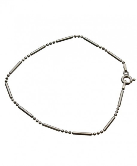 Sterling Silver Bead Bar Ball Chain Bracelet Italy- 7.5" - CZ11F2MFOX1