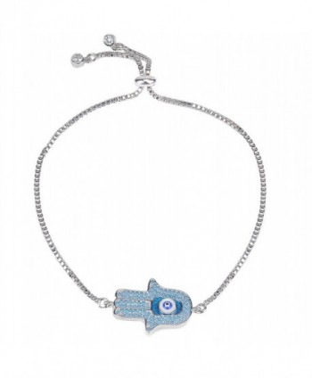 Hamsa Bracelet for Women Girls-Jeka Turkish Religious Protection Prayer Evil Eye Charm Stretch White - C5184Q43K02