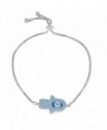 Hamsa Bracelet for Women Girls-Jeka Turkish Religious Protection Prayer Evil Eye Charm Stretch White - C5184Q43K02