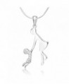 925 Sterling Silver Cubic Zirconia CZ Mother and Child Holding Hands Pendant Necklace 18" - C2126H3D1N3