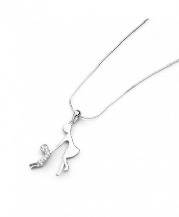 Sterling Zirconia Holding Pendant Necklace