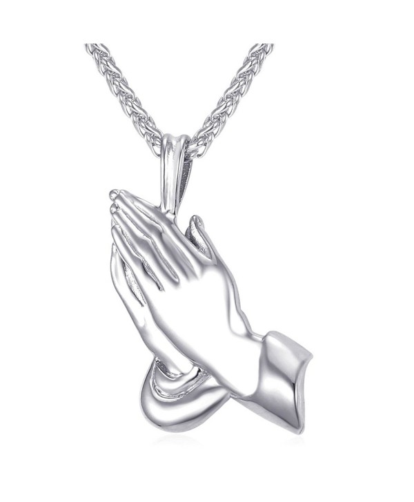 Praying Pendant Christian Stainless Necklace - CX12O2H47BY