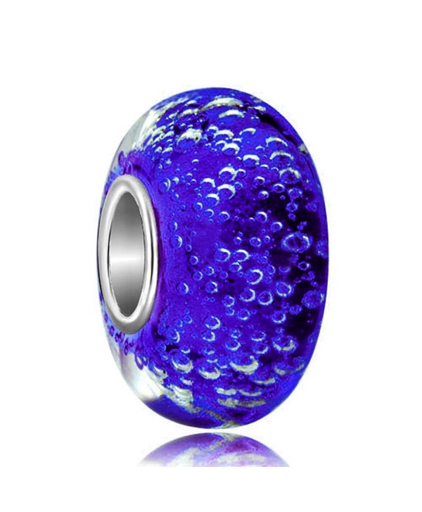 LovelyJewelry Blue Bubbles Murano Synthetic glass Charms Beads Fit Bracelets - Blue - C812NBV0N5U