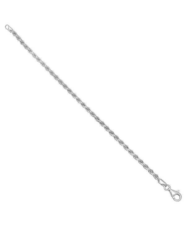3.2mm 925 Sterling Silver Nickel-Free Diamond-Cut Rope Link Italian ...
