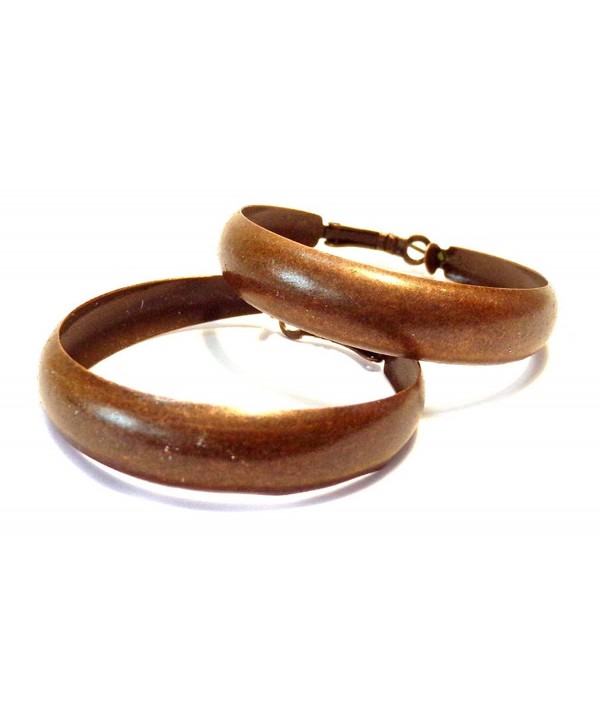 Matte Bronze Hoop Earrings 2 Inch Thick Hoop Earrings Lightweight Earrings - CY124I3QJJ7