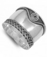 Sterling Silver Womens Swirl Oxidized