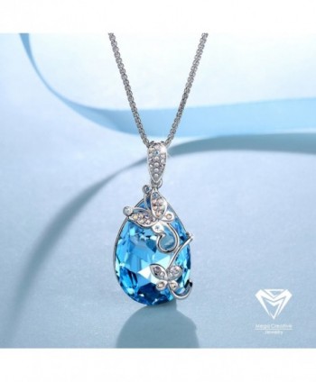 MEGA CREATIVE JEWELRY Aquamarine Butterfly in Women's Pendants