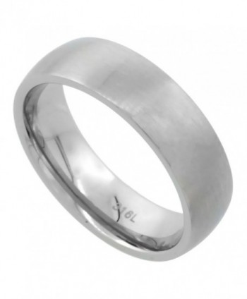 Surgical Stainless Steel 6mm Domed Wedding Band Thumb Ring Comfort-Fit Matte Finish- sizes 5 - 12 - CG117UJGQDV