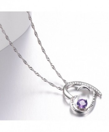 Valentines Birthstone Necklace Sterling Swarovski in Women's Y-Necklaces