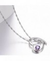 Valentines Birthstone Necklace Sterling Swarovski in Women's Y-Necklaces