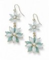 Flower Daisy Accent Dangle Drop Earrings - Mint - CB189ZII8MD